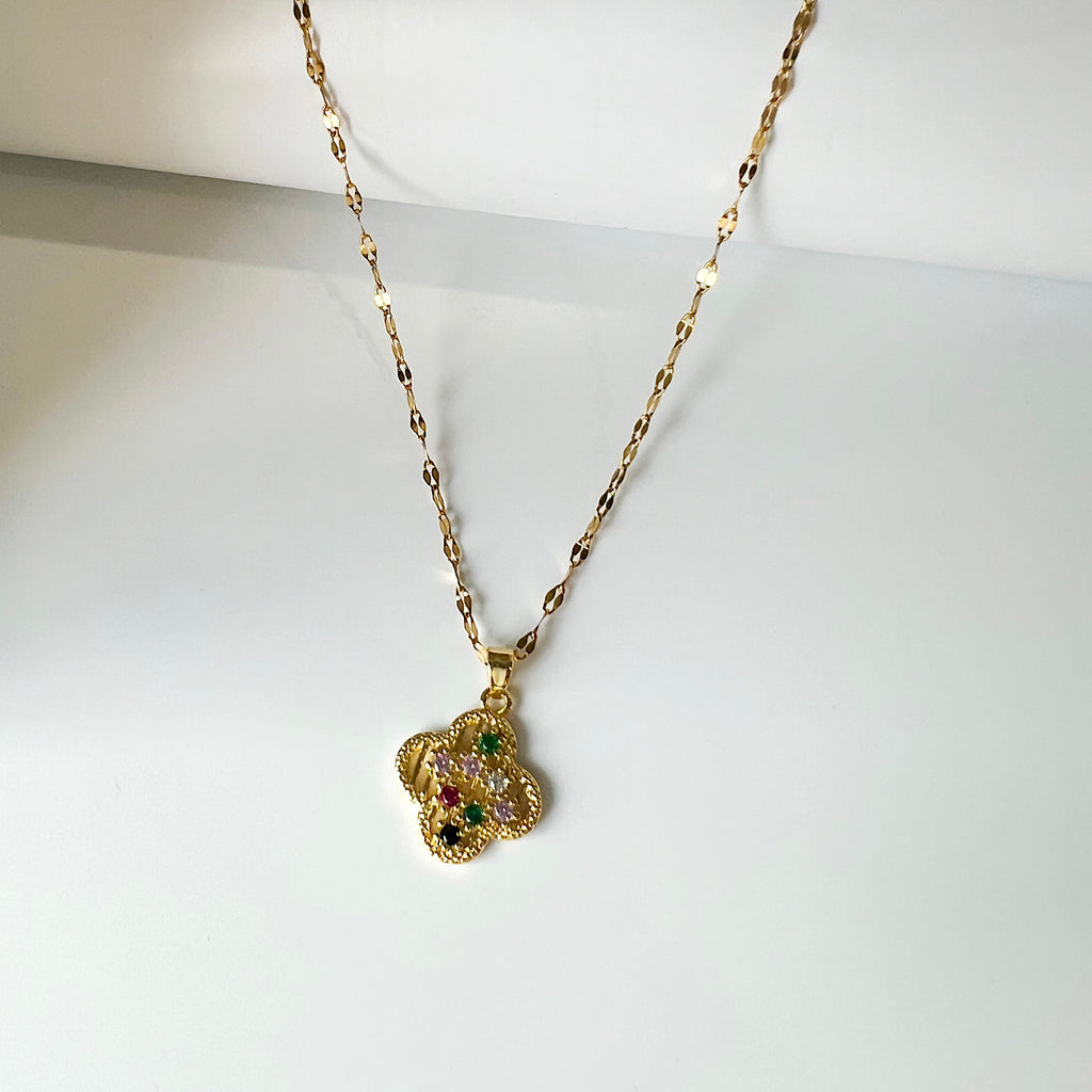 BLING CLOVER NECKLACE | GESSO BLING CLOVER NECKLACE | GESSO