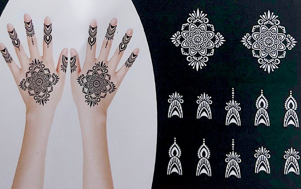 10 Pack Variety Henna Stencil Kit