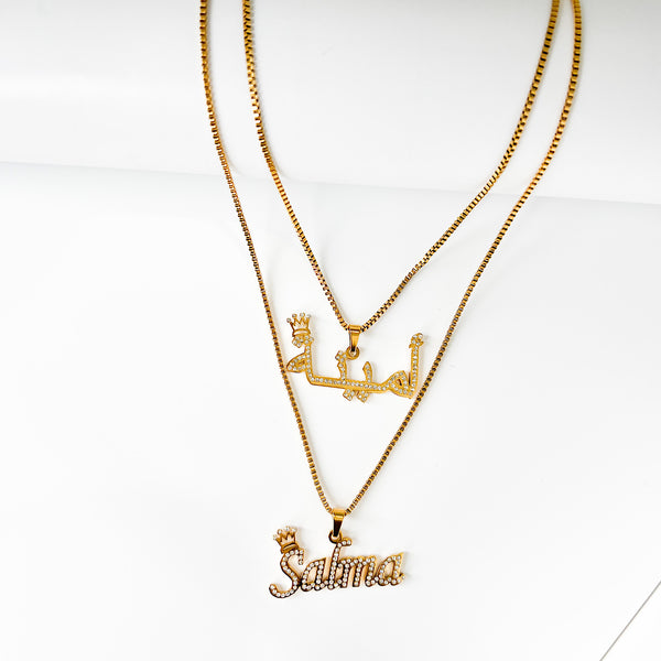 CROWN CUSTOM NAME NECKLACE