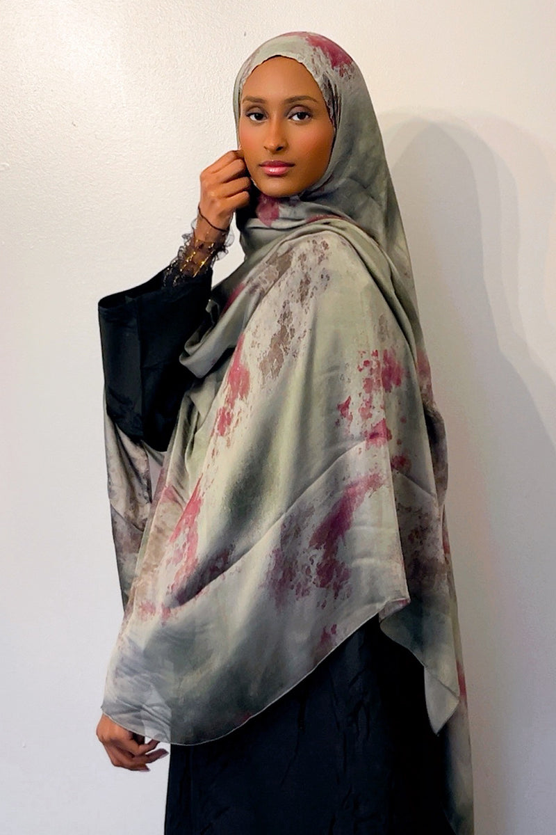 Hadia Satin Chiffon Print hijabs