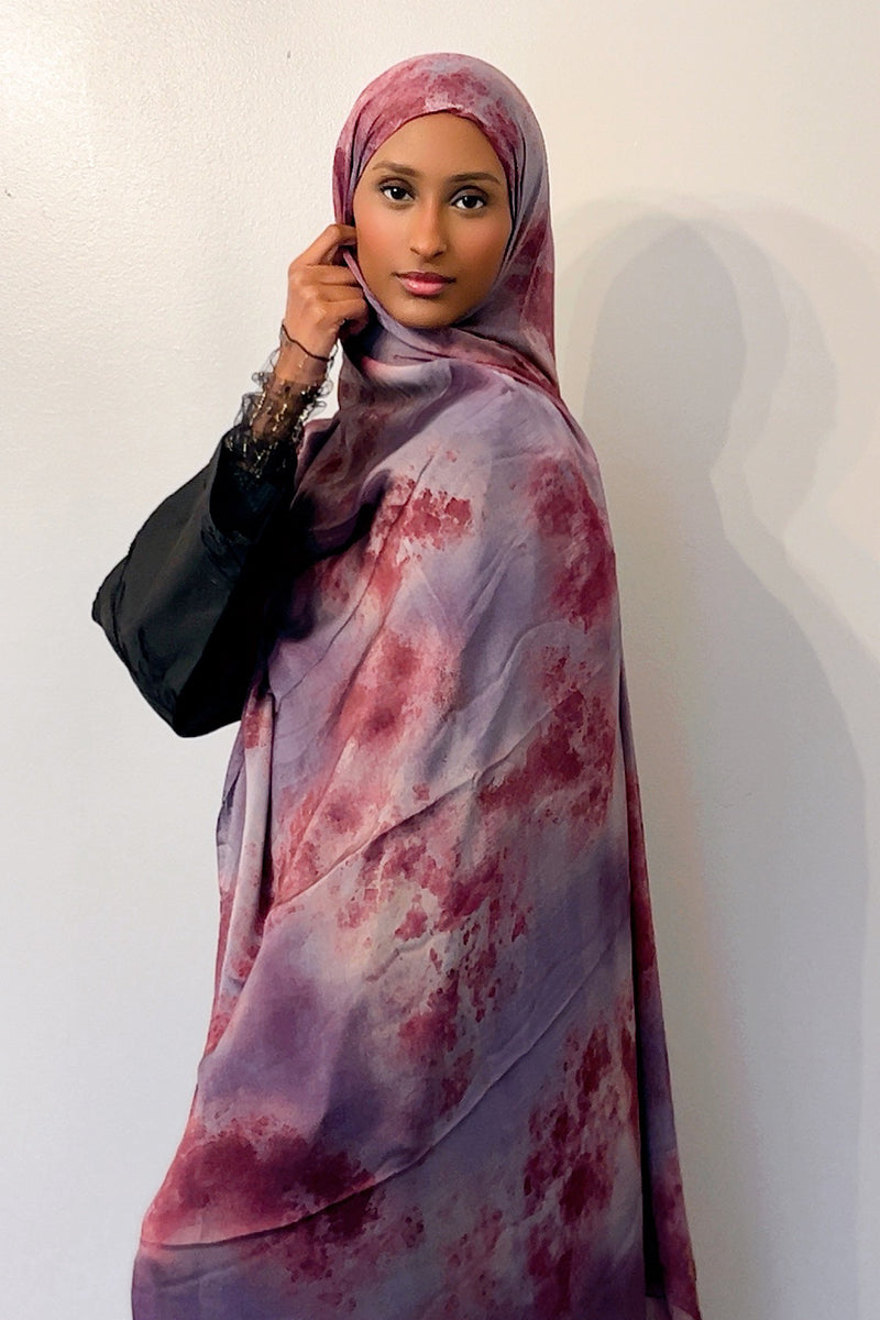 Hadia Satin Chiffon Print hijabs