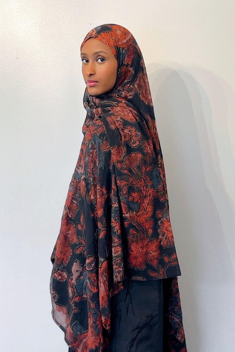 Iman Satin Chiffon Print hijabs