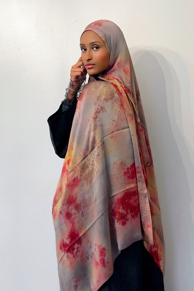 Aisha Satin Chiffon Print hijabs