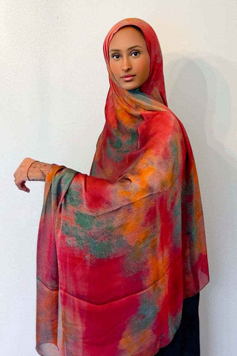 Wards Satin Chiffon Print hijabs