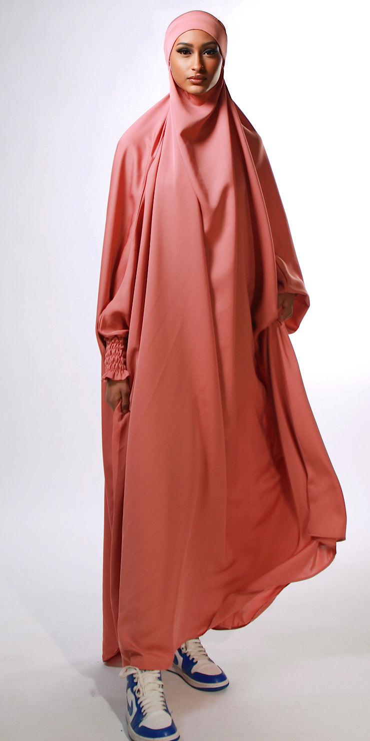 Dark Pink Satin Jilbab