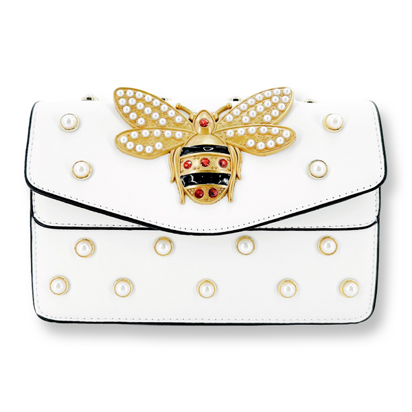 Italian Leather Bee Clasp Rectangle – Très Chic Boutique