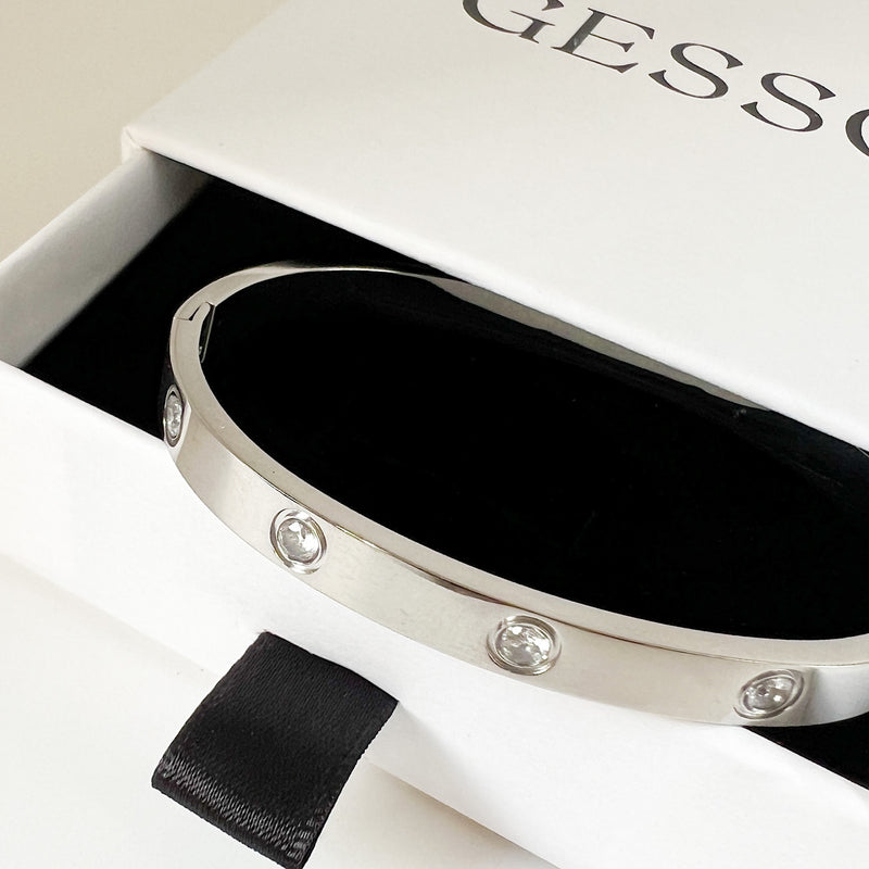 GEMSTONE CUFF SILVER
