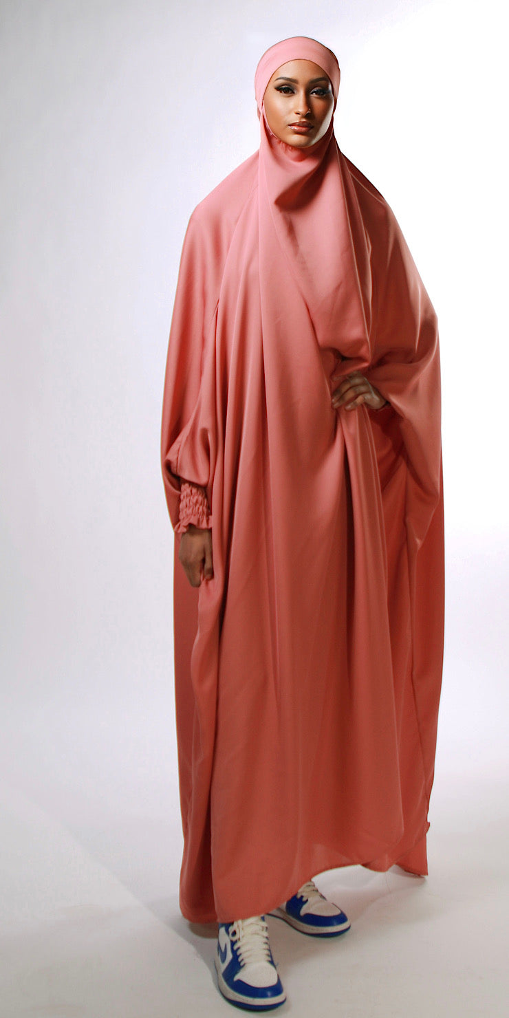 Dark Pink Satin Jilbab