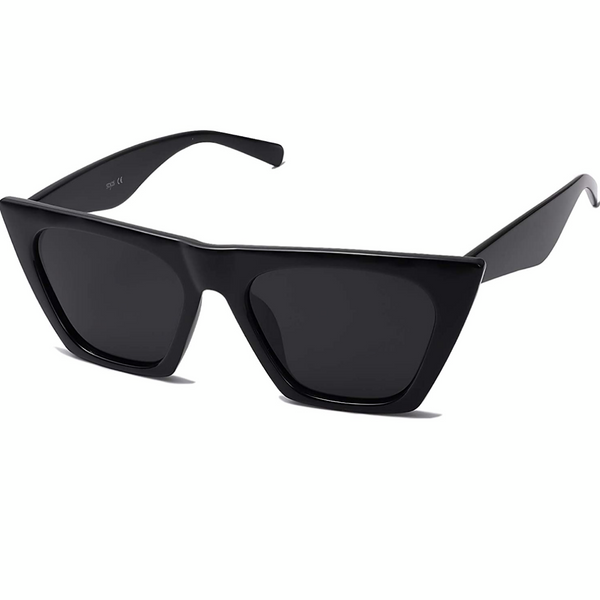 All Black Square Cat Eye Sunglasses